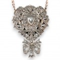 Colier de epocă georgiană din aur roșu 14k și  argint cu diamante naturale 1.26 CT | cca. 1780 Marea Britanie