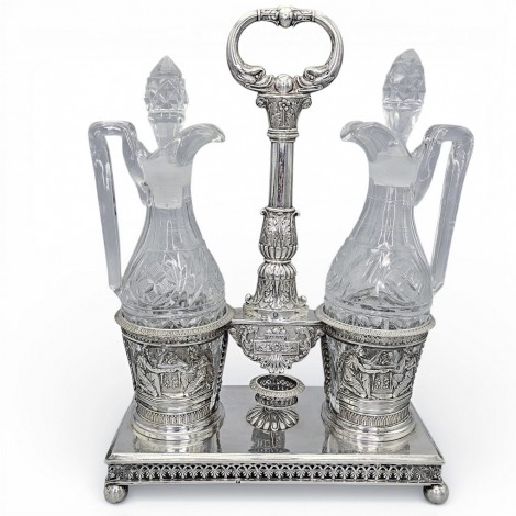 Olivieră din argint 950 și cristal în manieră Empire de perioadă Napoleon III |  Franța cca.1838