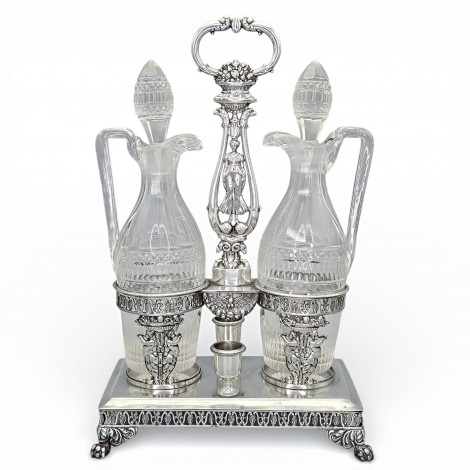 Monumentală olivieră din argint 950  și cristal în manieră Louis XVI - Empire | Regatul Lombardo Veneto cca.1850