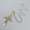 Colier din argint aurit accesorizat cu amuletă cruce coptă etiopiană 