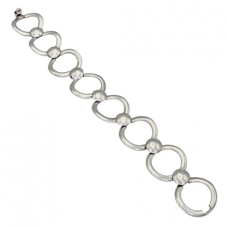 Brățară modernistă de perioadă mid-century din argint masiv | cca. 1965