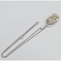 Colier din argint accesorizat cu pandant statement decorat cu un spectaculos anturaj de pirită naturală | Polonia cca. 1970