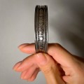 Brățară cuff etnică tuaregă din argint decorată prin gravare cu motive etnografice amazigh | Niger 