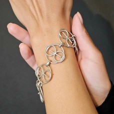 Brățară modernistă de perioadă mid-century din argint masiv | cca. 1960 -1970