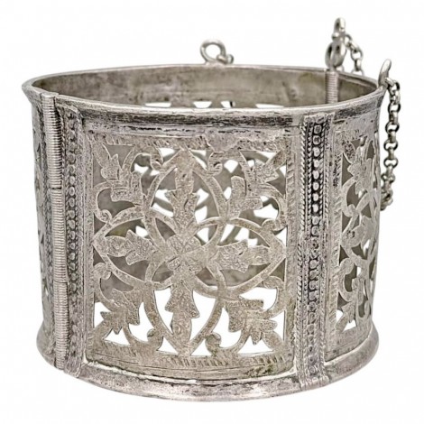 Veche brățară anklet amazigh manufacturată în argint  | Tunisia cca. 1920 - 1930