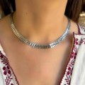 Elegant colier choker mid-century din argint satinat |  Germania  cca. 1960 - 1970
