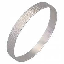 Brățară bangle manufacturată în argint masiv texturat prin reticulare | cca. 1960 - 1970