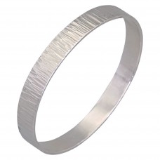 Brățară bangle manufacturată în argint masiv texturat prin reticulare | cca. 1960 - 1970