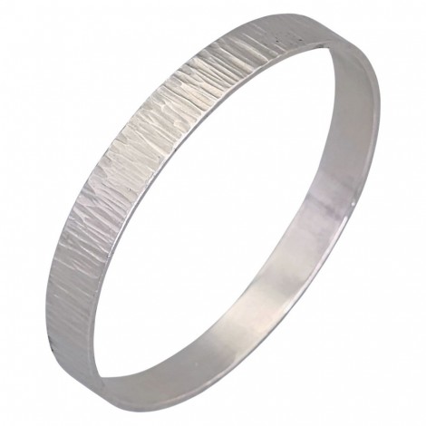 Brățară bangle manufacturată în argint masiv texturat prin reticulare | cca. 1960 - 1970