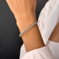 Brățară cuff unisex din argint torsadat și volumizat | new old stock