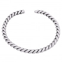Brățară cuff unisex din argint torsadat și volumizat | new old stock