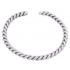 Brățară cuff unisex din argint torsadat și volumizat | new old stock