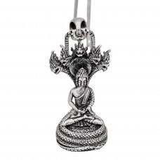 Colier accesorizat cu pandant amuletic Buddha din argint masiv | colecția RĂDĂCINI