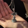 Colier accesorizat cu pandant amuletic Buddha din argint masiv | colecția RĂDĂCINI