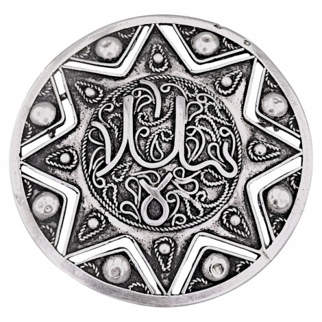 Veche broșă magrebiană manufacturată în argint | Algeria cca.1930