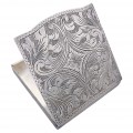 Pudrieră în manieră Art Deco din argint masiv decorată integral prin gravare manuală | atelier florentin cca. 1950