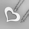 Colier sautoir accesorizat cu pandant Valentines din argint amplu volumizat 