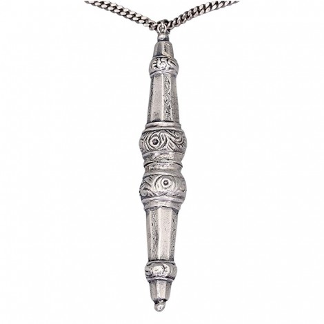 Colier din argint accesorizat cu un inedit pandant - etui de perioadă victoriană | cca. 1850 - 1890