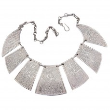 Colier statement Egyptian Revival din argint masiv | atelier egiptean | cca. 1960 - 1970