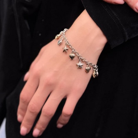 Brățară din argint Valentines cu charmuri amplu volumizate | new old stock