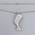 Colier din argint accesorizat cu pandant statement Egyptian Revival - Nefertiti | cca. 1970