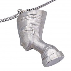 Colier din argint accesorizat cu pandant statement Egyptian Revival - Nefertiti | cca. 1970