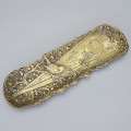 Tăviță japoneză de birou din bronz sentoku pentru instrumente de scris și pensulă de caligrafie | perioada Meiji | cca. 1890 - 1910