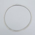 Elegant colier choker mesh din argint texturat și aurit | new old stock cca. 1980 - 1990