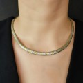 Elegant colier choker mesh din argint texturat și aurit | new old stock cca. 1980 - 1990