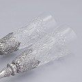 Pereche de flute pentru șampanie din cristal montat în argint masiv | atelier florentin cca.1950