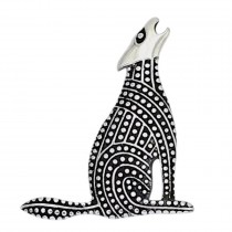 Broșă modernistă amerindiană Coyote din argint sterling | atelier Shube's - Statele Unite cca.1990