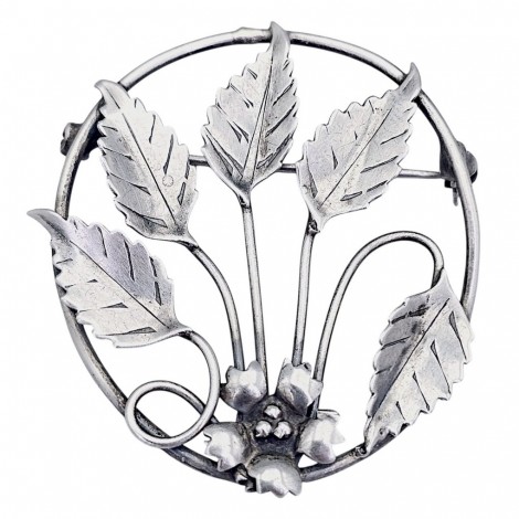 Broșă antique Art & Craft manufacturată în argint sterling | cca. 1920