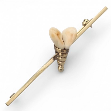 Broșă charivari de perioadă Art Deco din argint aurit și " perle de căprior "  | Austria cca. 1920 - 1930