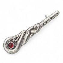 Broșă antique autentică Art Nouveau scandinavă Skonvirke manufacturată în argint și carneol natural | Danemarca cca. 1910