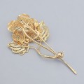 Broșă vintage " Trandafir " din argint filigranat & placat cu aur rosè | atelier genovez | new old stock cca. 1970