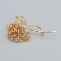 Broșă vintage " Trandafir " din argint filigranat & placat cu aur rosè | atelier genovez | new old stock cca. 1970