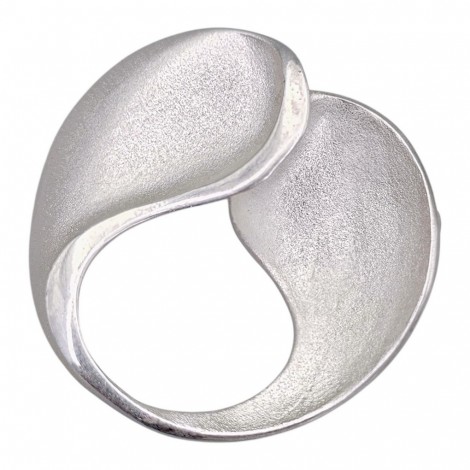 Broșă modernistă de perioadă mid-century cu design de factură Space Age din argint | Germania cca. 1960–1970