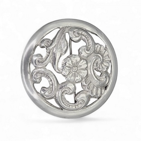 Broșă antique autentică Art Nouveau manufacturată în argint | cca. 1890 - 1910