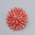 Broșă antique Art Deco din argint și coral natural de Sardinia | cca. 1930 - 1940