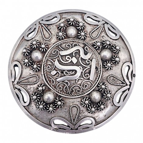 Broșă antique etnică magrebiană manufacturată în argint | Algeria cca. 1930