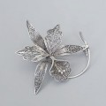 Remarcabilă broșă antique “ Orhidee “ manufacturată în argint filigranat | cca. 1930