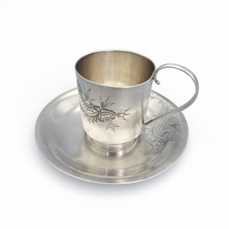 Serviciu solitaire din argint pentru servirea cafelei | Rusia Țaristă - Moscova anul 1896 | atelier Pytor Pavlovich Milyukov