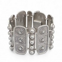 Remarcabilă brățară statement în manieră Heimatstil de perioadă Art Deco din argint masiv | Germania cca. 1930 - 1935