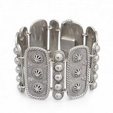 Remarcabilă brățară statement în manieră Heimatstil de perioadă Art Deco din argint masiv | Germania cca. 1930 - 1935