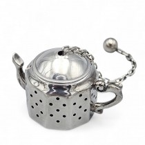 Inedit infuzor pentru ceai din argint stilizat sub forma unui ceainic miniatural | atelier Casamonti Fulvio | Florența cca. 1960