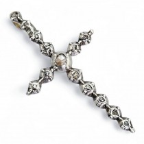 Pandant religios victorian - cruce din aur cu diamante naturale montate în argint | Marea Britanie cca. 1850