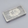 Tabacheră " tabac à priser " din argint masiv decorată prin gravare manuală și niello | Franța cca. 1850