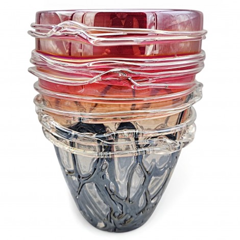 Vază sculpturală din sticlă de Murano suflată manual | atribuită maestrului Angelo Rinaldi cca. 1960 - 1970