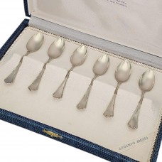 Serviciu de 6 lingurițe demitasse din argint pentru ceai și cafea | Italia cca. 1950