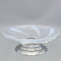 Fructieră Art Deco din sticlă opalescentă Ezan și metal cromat | atelier Ezan - Franța cca. 1930